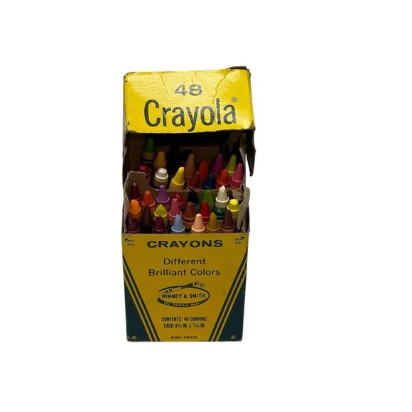 VTG Crayola Crayon Binney & Smith Box & Crayons Retired Colors Brick Red Thistle - Picture 3 of 9